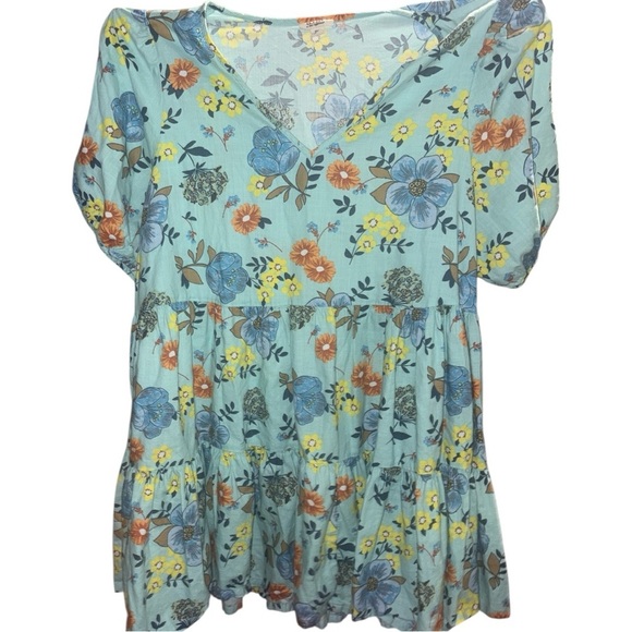 a.n.a Blue Floral Mini Dress - Picture 3 of 4